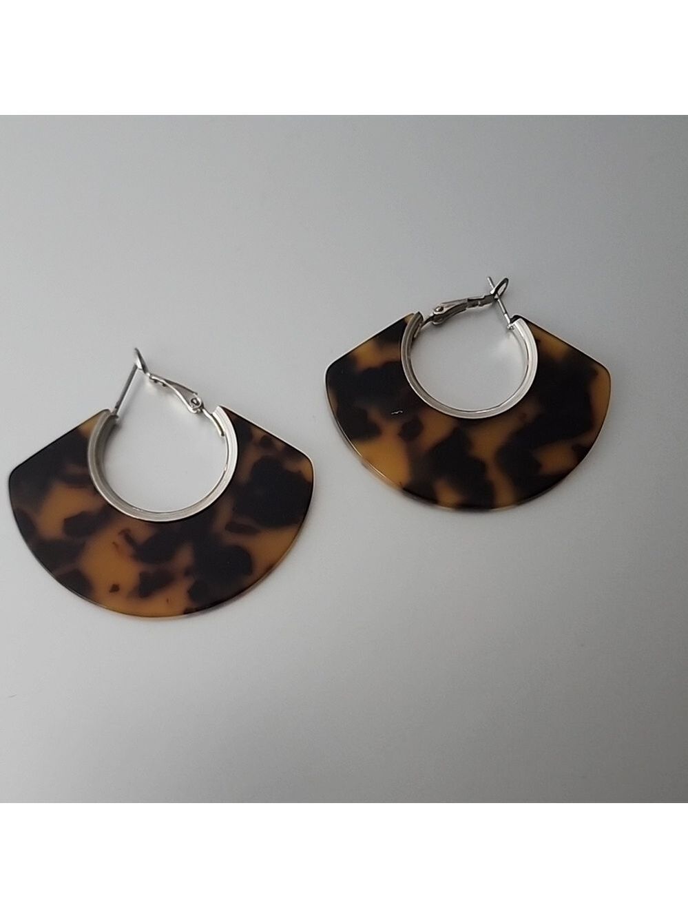GEOMETRIC Tortoise  Shell ACRYLIC EARRINGS Fun And Whimsy